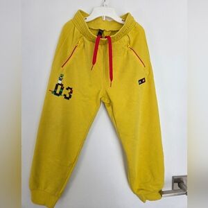 Adidas Lego Yellow Kids Joggers with Red Accents - Like New